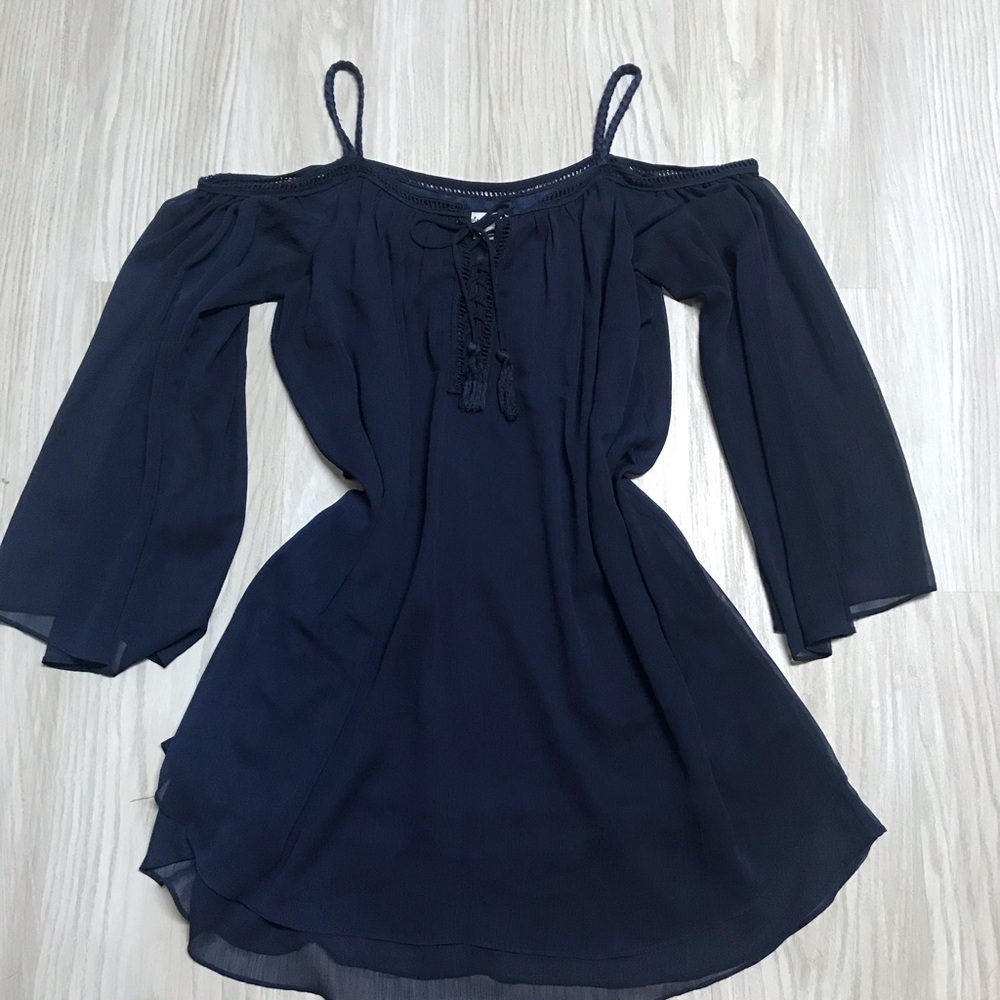 Navy blue dress.